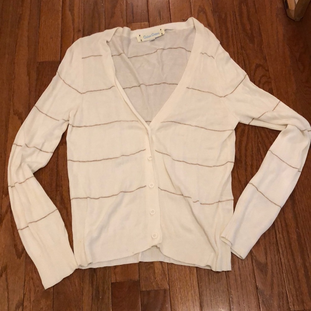 Gold striped cardigan